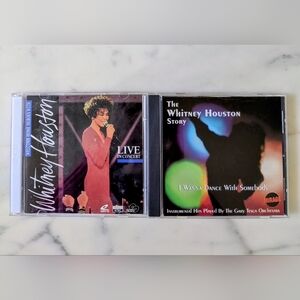 Collectible Whitney Houston Live in Concert VCDs & The Whitney Houston Story CD.